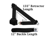 3 Point Retractable Seat Belt With GM Chrome Button w/ Contoured Sleeve