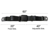 Black Texured Lift Latch Lap Belts